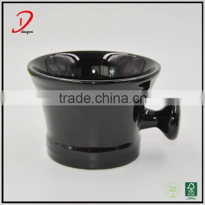 colorful ceramic shaving soap bowl with handle