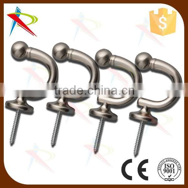 Fancy & Decorative quality magnetic chrome ball end curtain tieback/tassel hooks /drapery hooks