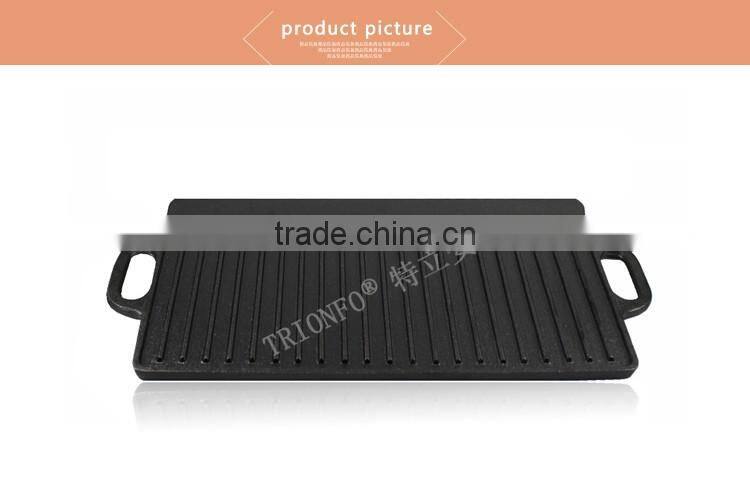 TRIONFO black non-stick pre-seasoned cast iron steak pan