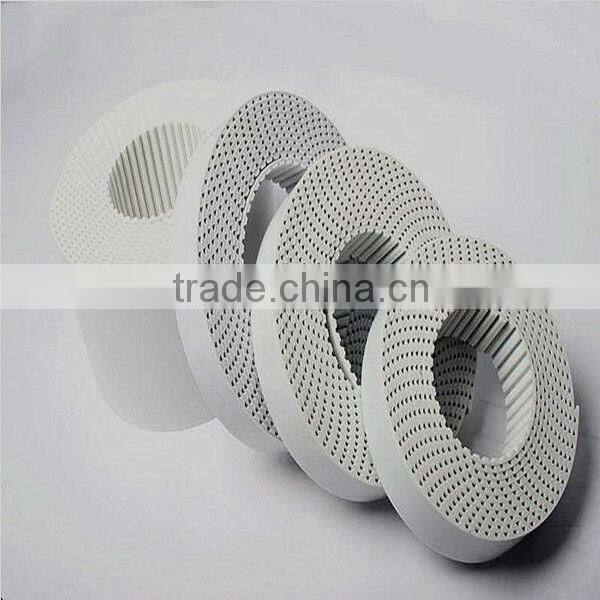 Good quality white color PU endless timing belt used for mechanical