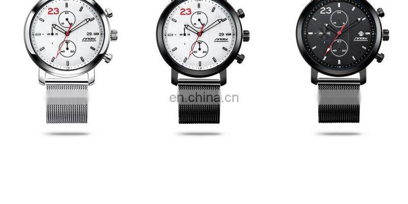 SINOBI mens watch water proof Custom Logo Quartz branded watch for men Multifunctional montre luxe