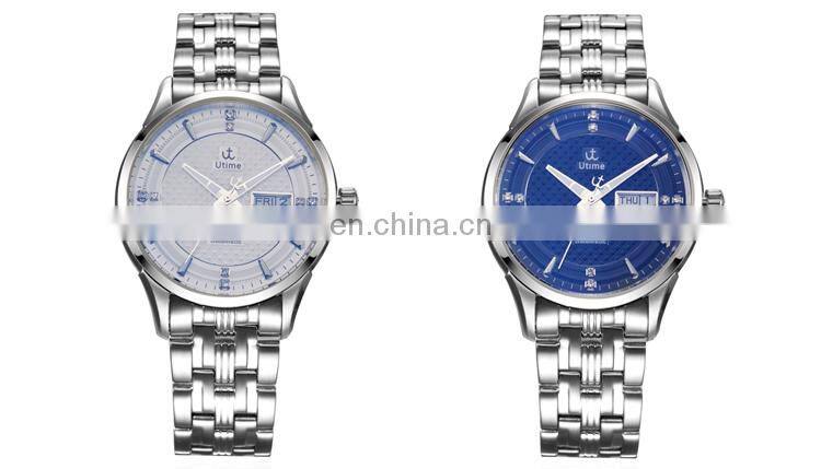 Utime Automatic Watch 316L Case Double Calendar Luminous Wristwatch Japan Automatic Movement Watches U0032G Relogio Masculino