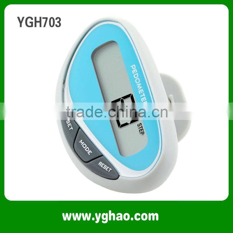 YGH667 Hot selling Gift Step Couter with Clock Digital Pedometer