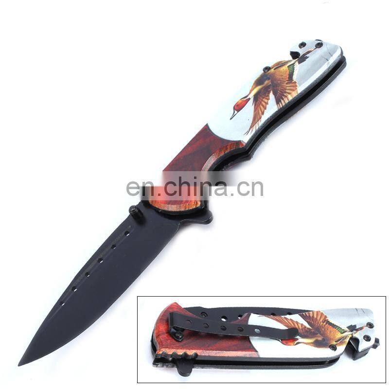 Plastic 3D Printing Handle Stainless Steel Outdoor Folding Camping Survival Pocket Knife with Belt Clip