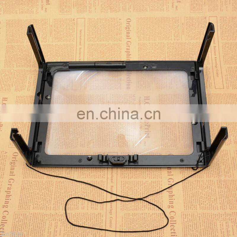 3X LED Lighted Table Magnifier Magnifying Glass Lamp A4 Reading Aid Loupe