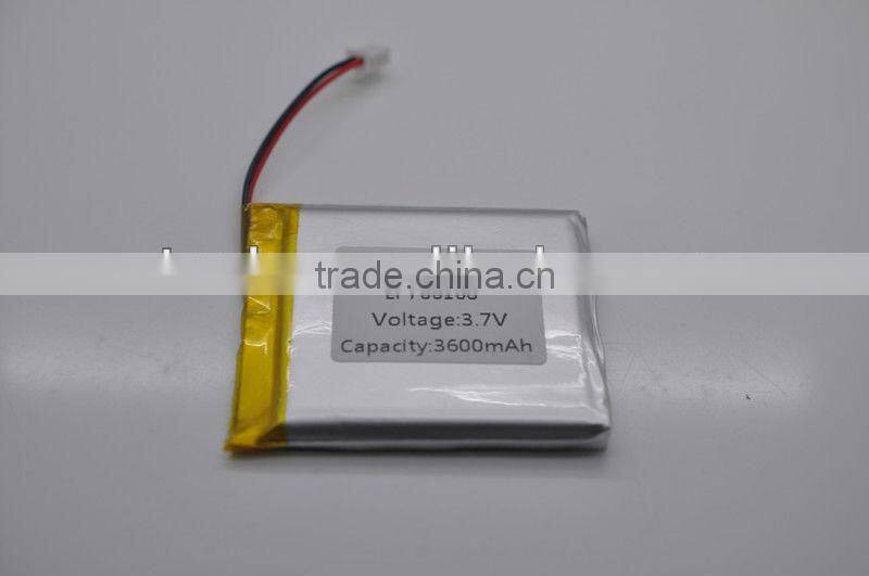 3.7v rechargeable battery lp766168