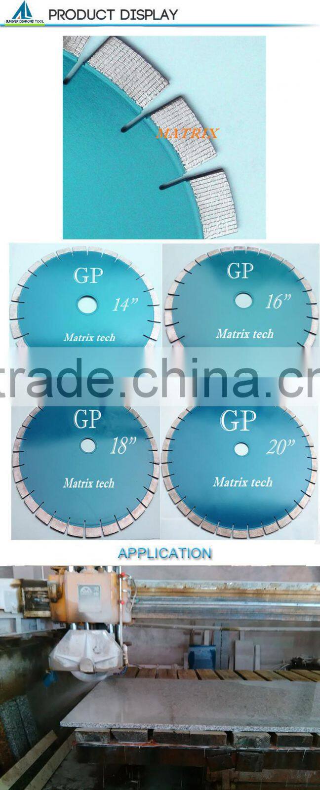 20mm tall segment diamond saw blade for cutting granite
