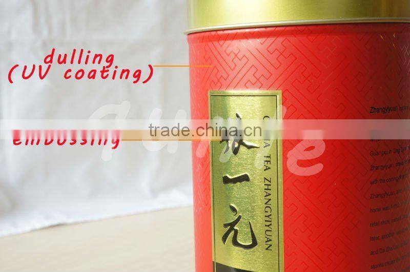 Tea Round Tin Cans Sale With Printing and uv coating embossed
