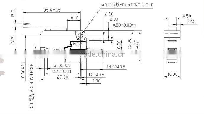 IP67 PTI lever terminal auto machine car tight basci micro switch