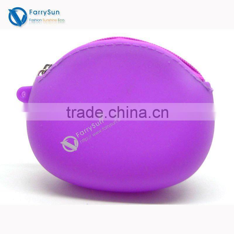 Fancy girls silicone mini bag with zipper&kiss lock
