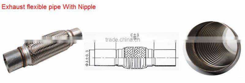 2" Best performance exhaust flexible pipe has nipples