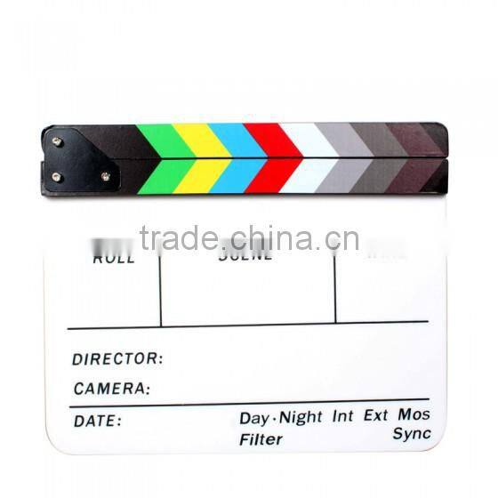 Commlite Director's Film Clapboard Video Clapboard Studio Clapboard with Color Sticks