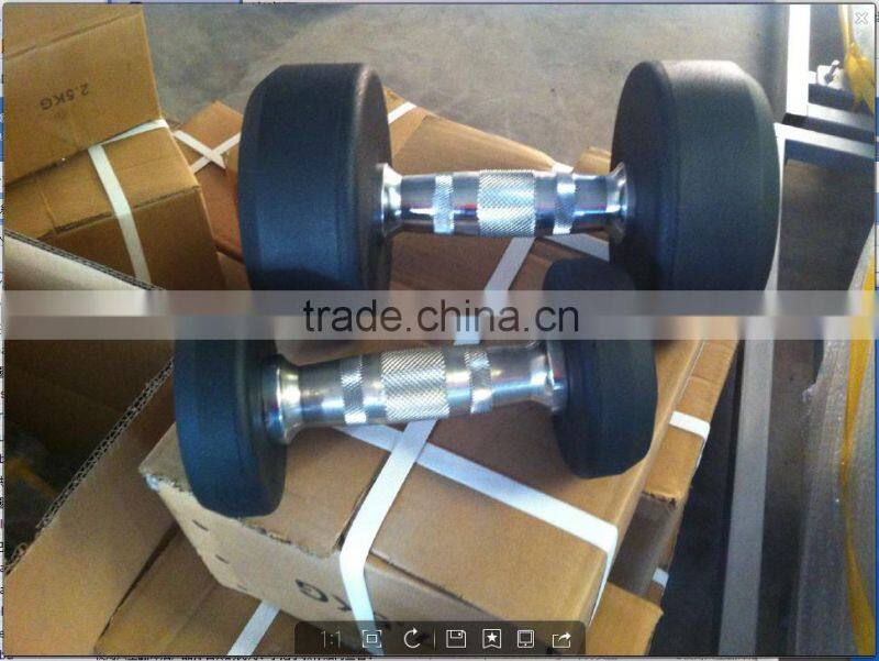Hot Sale!!!TZ 3002 Fixed Black Rubber Dumbbell/black rubber dumbbell/dumbbell