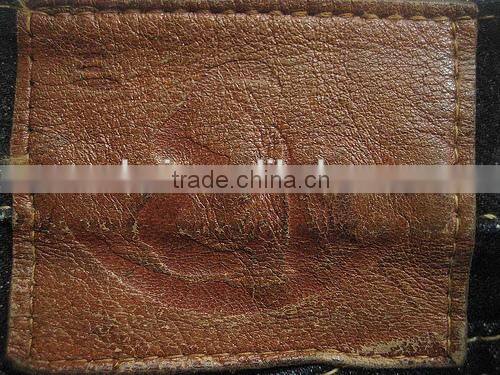 Custom embossed brown leather patch for jeans and shoes