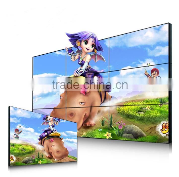 46 inch LCD video WALL seamless ultra narrow bezel indoor advertising TV walls, wall mounted advertising board