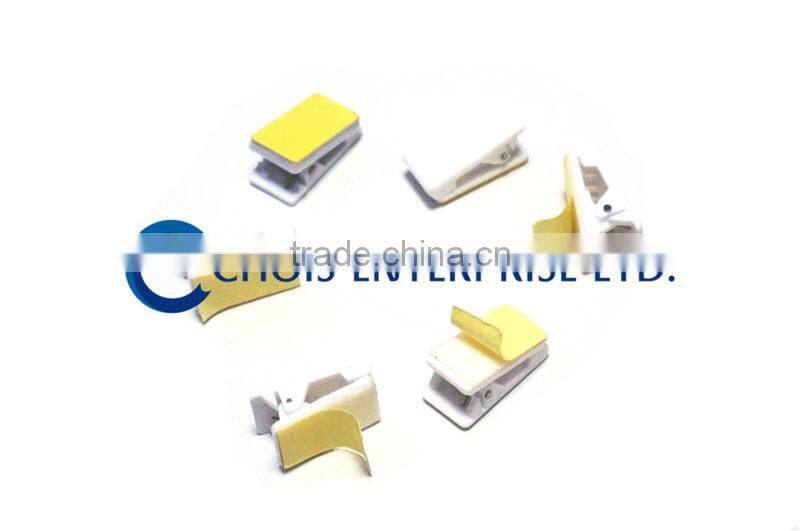 Ribbed Thumb-Grip White Pressure-Sensitive Plastic Clips with Adhesive Back 5735-3008