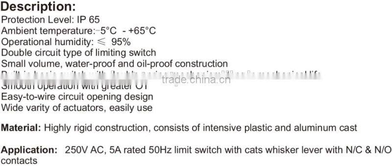 Limit Switch with Cats Whisker Lever