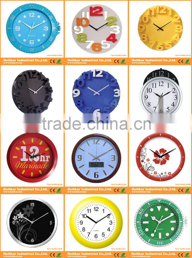 14inch green neon wall clock with custom logo printing on dial