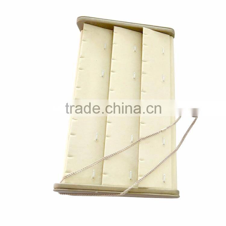 Luxury Countertop Special-purpose Wooden PU Leather Display Stand For Necklace.