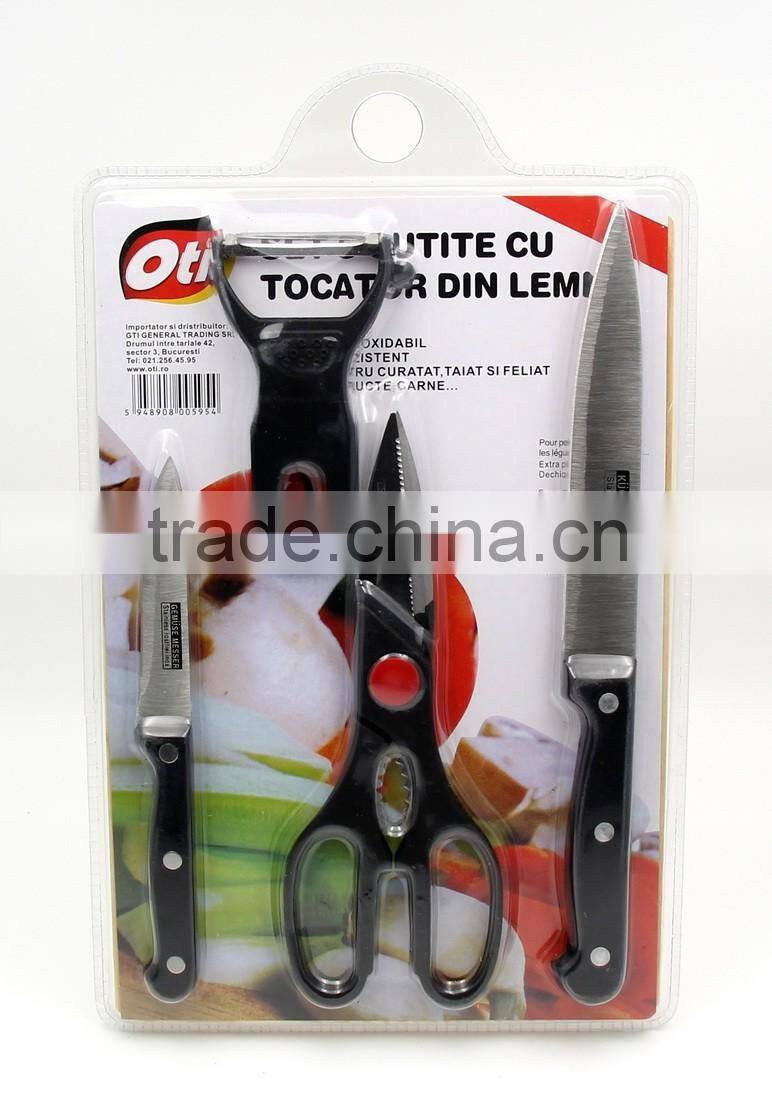 common use kitchen tools:multi-purpose Wooden Cutting Board With Stainless Steel Knife