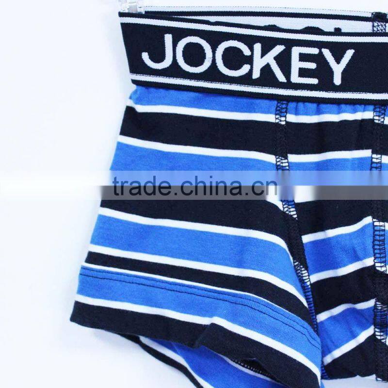 China children's underwear factory orgainc cotton boxer with stripe teen boy underwear