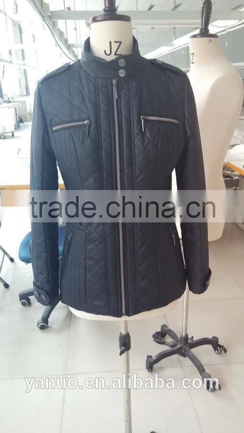 2015 new women quilting jackets,spring &autumn jacket with zip