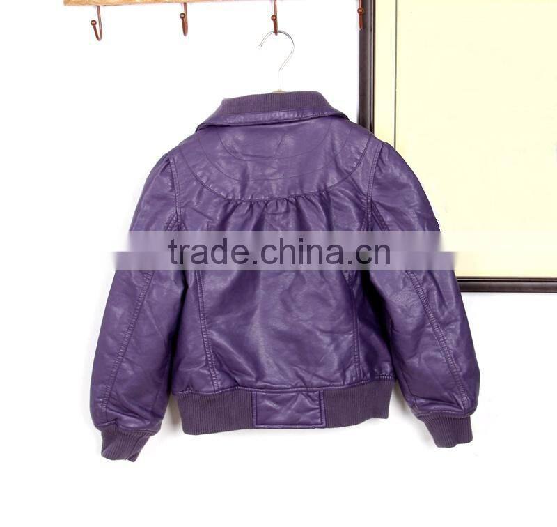 Hot selling Pu leather jackets for girls children wholesale clothing
