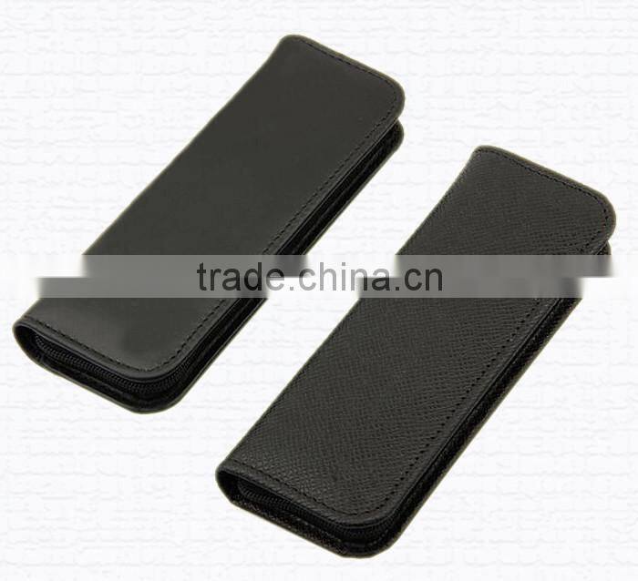 Wholesale travel single custom display leather case for pens,pu pen bag