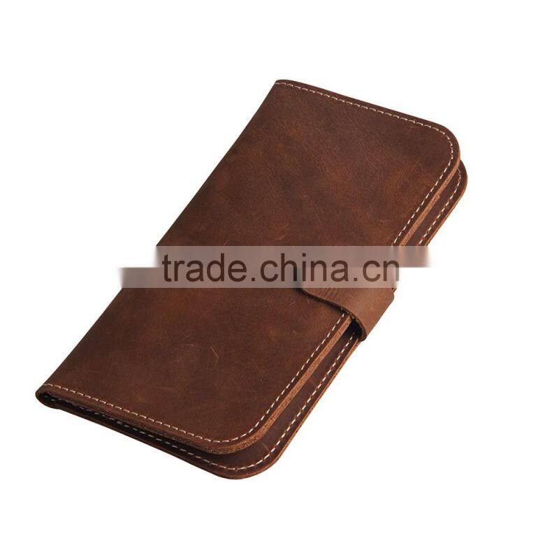 New Fashion Luxury First Layer Genuine Leather Mobile Phone Case for iPhone 6 Wallet Case
