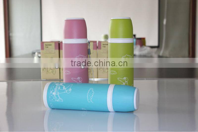 double wall stainless steel plastic thermos vacuum mug