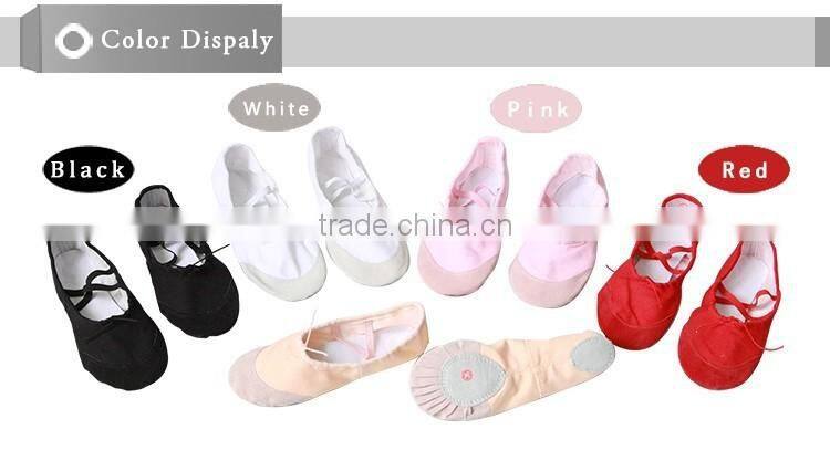 Wholesale 5 Colors Belly Dance Shoes Training Children Ballet foldable Soft Sole Breathable Cotton Ballet Flats Women