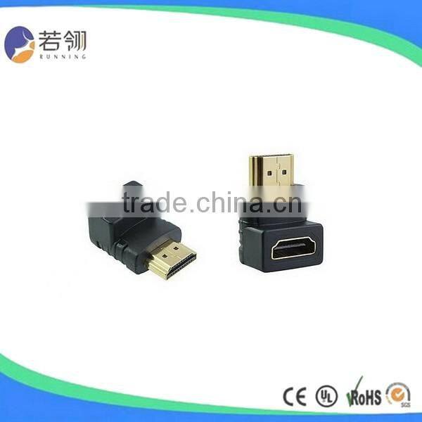 90 Degree Gold Plated Male To Female HDMI Connector Adapter