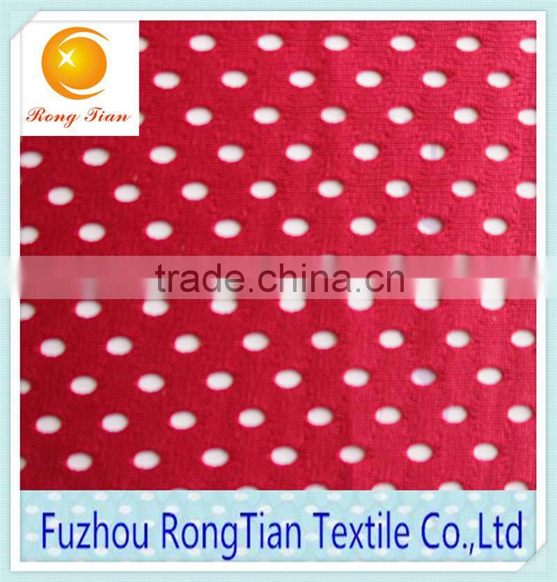 Hot sale red warp knitted big hole mesh fabric for mattress