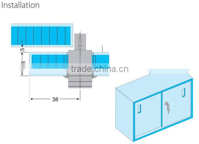 Push button cabinet lock of zinc material