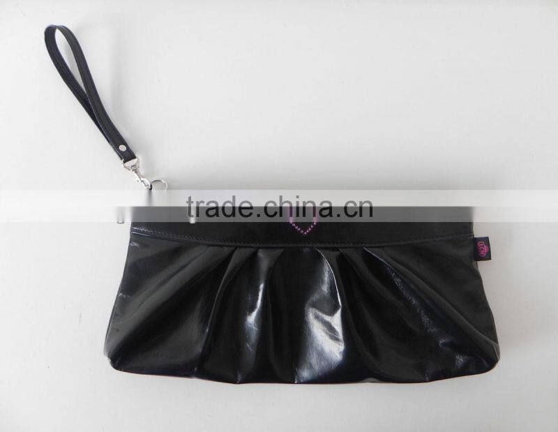 Fashion patent pu clutch cosmetic bag