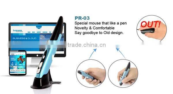 Fancy items optical oem pen shaped mouse wireless mouse 2.4ghz with USB receiver for corporate gift