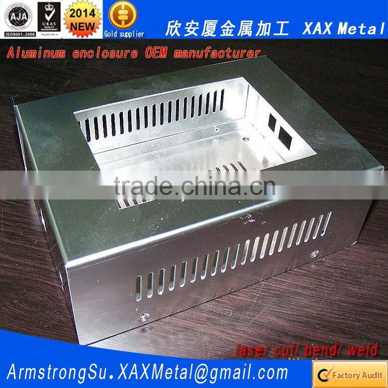 XAX14Alu OEM ODM customized laser cut bend weld sheet aluminum electric cabinet outer