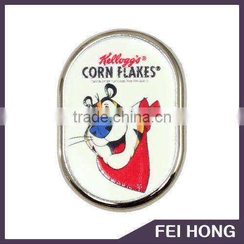 Best Price Promotion company own mascot metal digital printed badge
