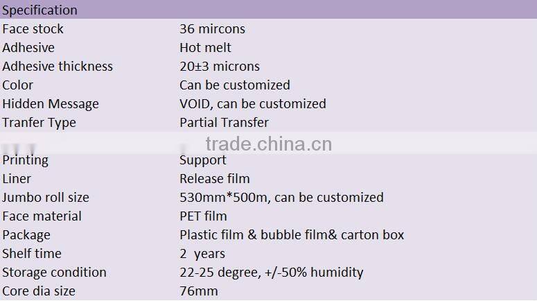 Bag sealing tape security bag tapes