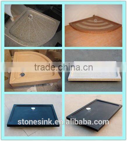 Large black granite shower pan