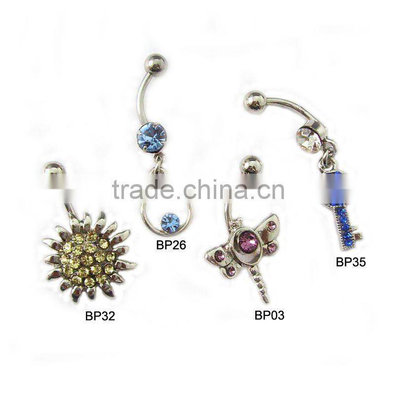 2012 Hot Sale New Sexy Rhinestone Navel Ring Body Piercing Jewelry,body Jewelry accessory