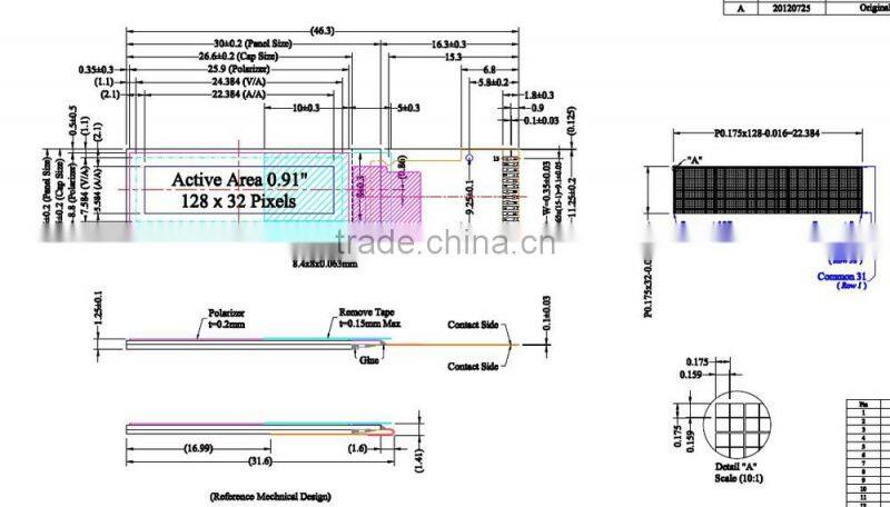 OLED091 inch 128 * 32 color screen