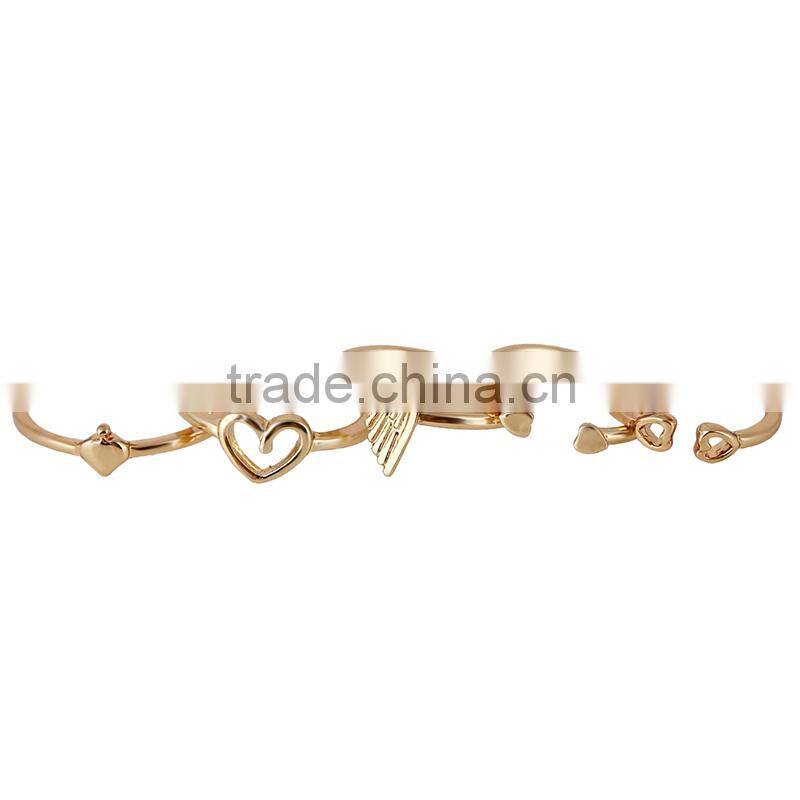 2016 Wholesale China Fashion Glod Lightning Skull Joint Tail Rings