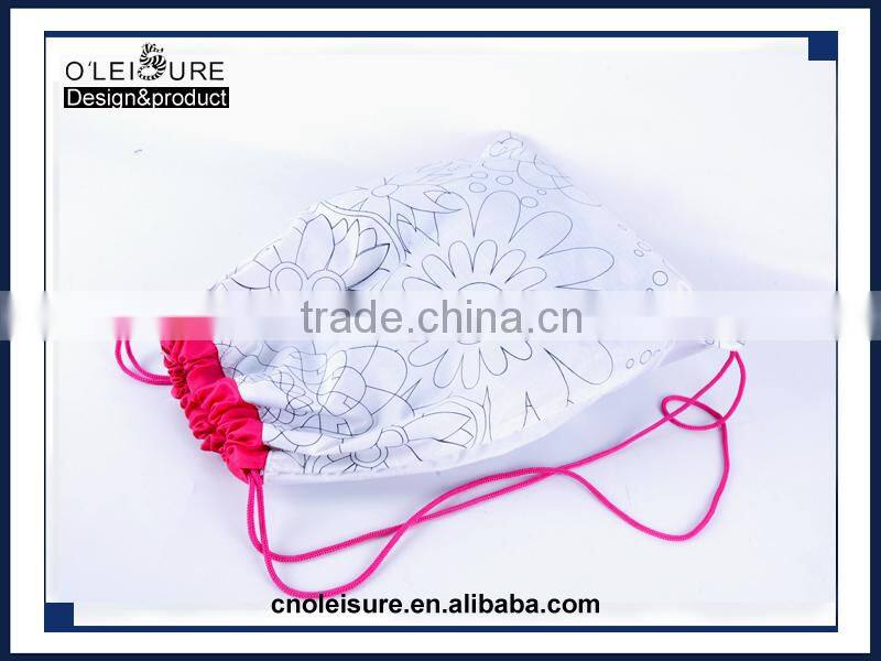 DIY bags can disign by costomer sports bag Drawstring bags backpack for girls