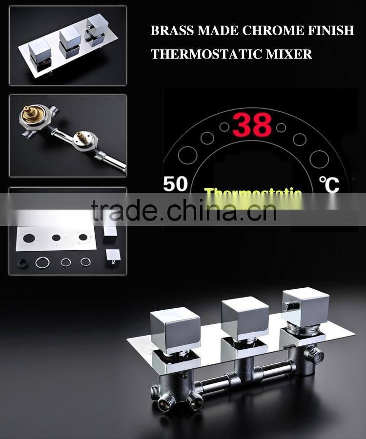 European shower jet system 360*500mm wall panel embeded ceiling rainfall shower head set with body jet