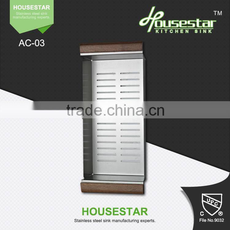 2015 New Colander Design Fruit and Vegetable Stainless Steel Colander With Handle And Stand