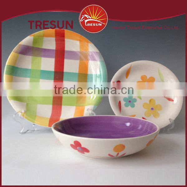 flower round shape high quality handpainted 18pcs dinnerset/dinner ware/tableware