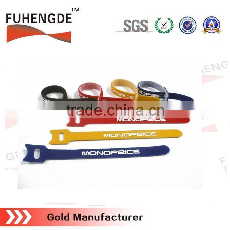 Colorful back to back T shape magic tape cable ties