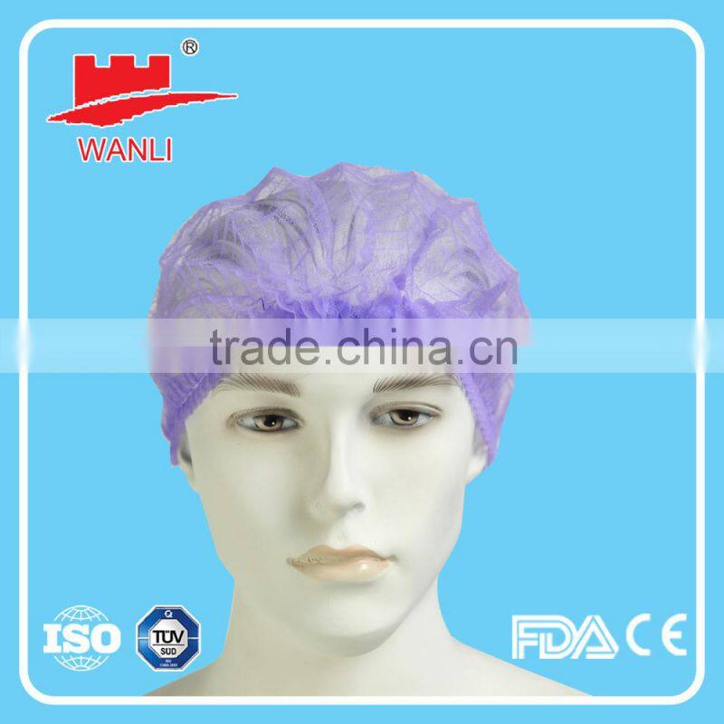 Top Quality FDA CE approval Disposable Round Bouffant Hairnet Caps