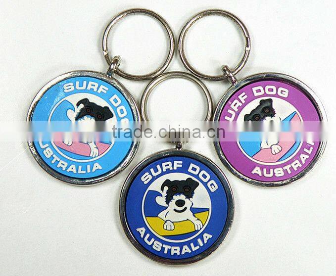 Soft PVC dog key chain key ring. flexible key chain waterproof pet accessories, Dog tag, pet tag, ID tag ,name tag